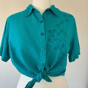 Vintage 90’s beaded floral button up.